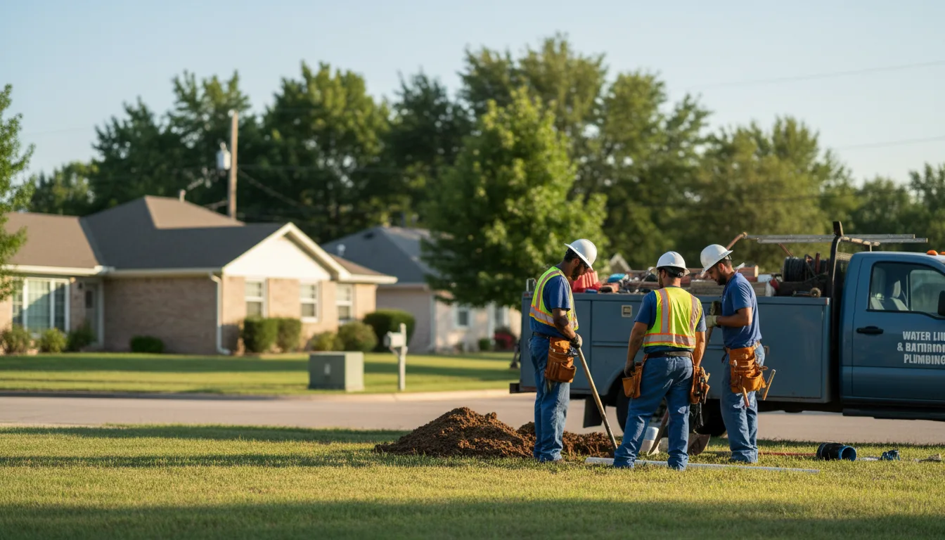 Residential water line and bathroom plumbing service in Oconee, IL